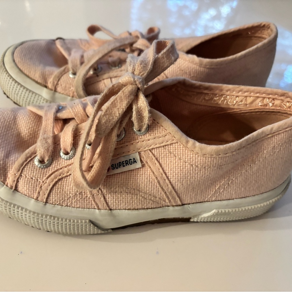 Superga Kids Light Pink Canvas Sneakers